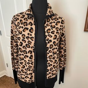 Leopard Print zip up sweater